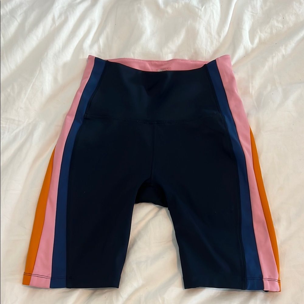 Splits 59 Navy and Pink Striped Cycling Shorts